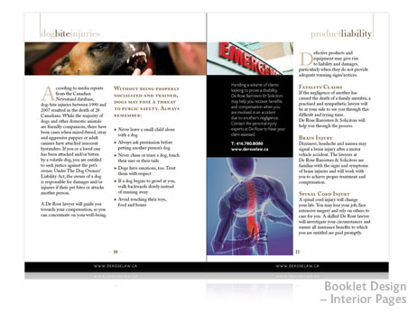Print Design - Promotional Booklet Inside Pages