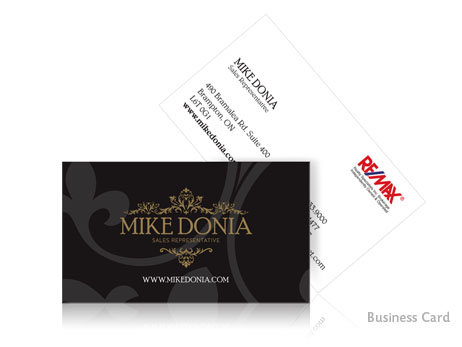This business card design was one piece of the puzzle, and features an attractive font that has his name, position and contact information detailed in a clear and concise manner. The reverse boldly displays his sophisticated new logo, adding a level of prominence to his highly successful business.